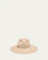 Eugenia Kim Emmanuelle Feather Trim Wool Fedora In Sand