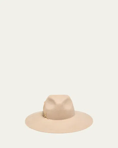 EUGENIA KIM EMMANUELLE FEATHER TRIM WOOL FEDORA