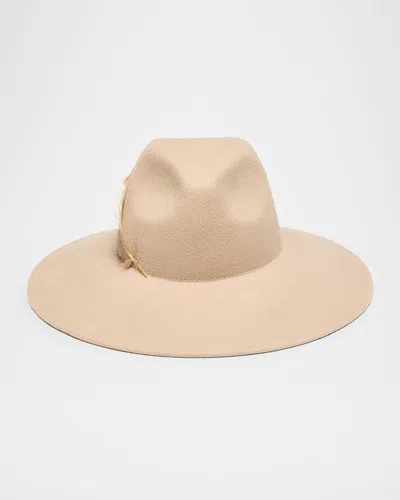 EUGENIA KIM EMMANUELLE FEATHER TRIM WOOL FEDORA