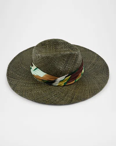 Eugenia Kim Emmanuelle Fine Raffia Fedora In Green