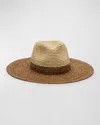 Eugenia Kim Women's Emmanuelle Colorblocked Raffia Packable Fedora In Natural Chocolate