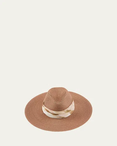 Eugenia Kim Emmanuelle Vented Hemp Packable Fedora Hat In Brown