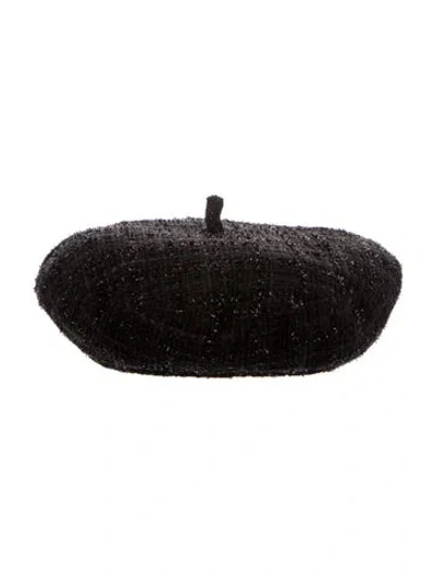 Pre-owned Eugenia Kim Fabric Beret Hat In Black