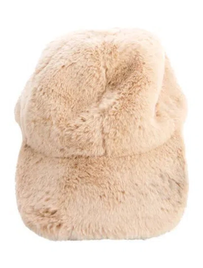 Pre-owned Eugenia Kim Faux Fur Baseball Cap W/tags In Brown