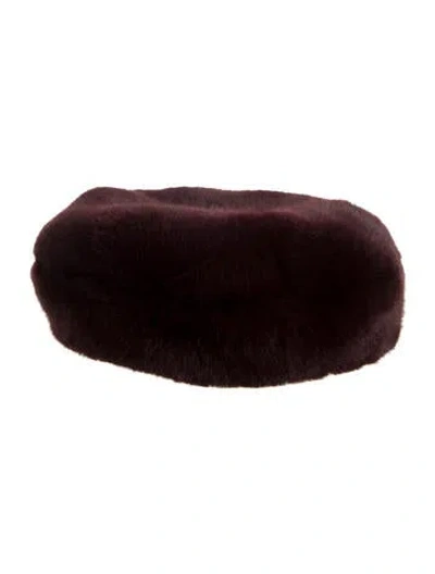 Pre-owned Eugenia Kim Faux Fur Beret Hat  W/tags W/tags In Burgundy
