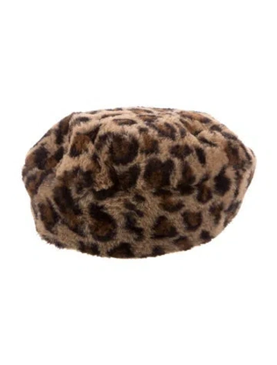 Pre-owned Eugenia Kim Faux Fur Beret  W/tags In Brown