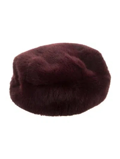 Pre-owned Eugenia Kim Faux Fur Bucket Hat  W/tags In Burgundy