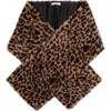 Eugenia Kim Faux Fur Leopard Print Stole In Camel/brown