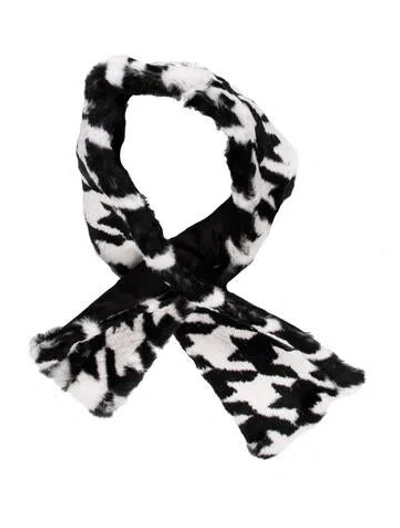 Pre-owned Eugenia Kim Faux Fur Printed Scarf In Multi