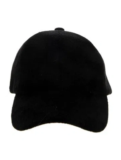 Pre-owned Eugenia Kim Faux Shearling Baseball Cap In Black