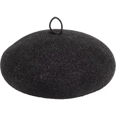 Eugenia Kim Faye Glitter Wool Beret In Black