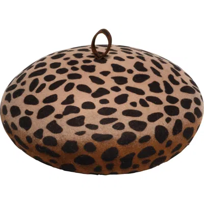 Eugenia Kim Faye Glitter Wool Beret In Camel/ Brown