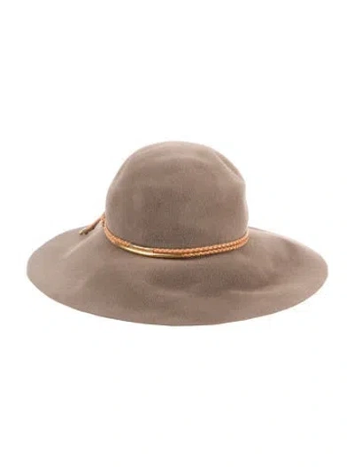 Pre-owned Eugenia Kim Felt Rabbit Hair Wide Brim Hat In Neutral