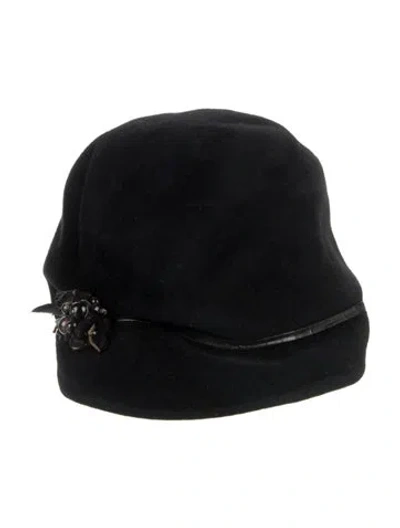 Pre-owned Eugenia Kim Felted Newsboy Hat In Black