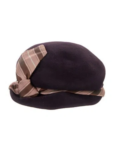 Pre-owned Eugenia Kim Felted Newsboy Hat In Purple