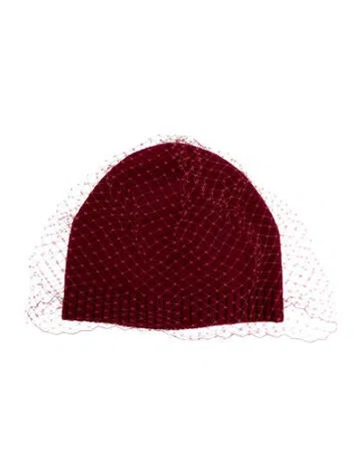 Pre-owned Eugenia Kim Fishnet Knit Beanie W/tags In Burgundy