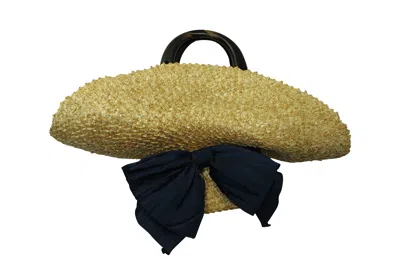 Eugenia Kim Flavia Bow Hat Bag In Brown Straw
