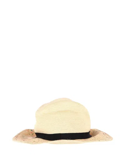 Pre-owned Eugenia Kim Flecked Ribbon Sun Hat In Neutral