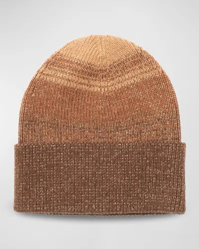 Eugenia Kim Women's Frances Ombré Ribbed Beanie In Camel/brown/gold