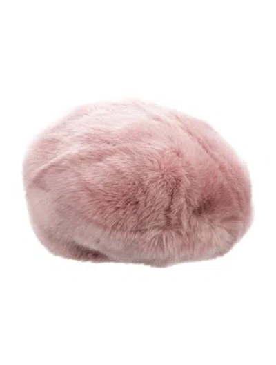 Pre-owned Eugenia Kim Fur Beret Hat W/tags In Pink