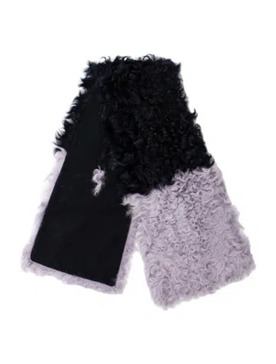 Pre-owned Eugenia Kim Fur Colorblock Pattern Scarf In Multi