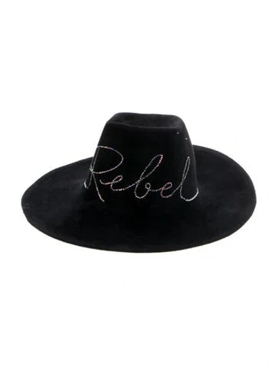 Pre-owned Eugenia Kim Fur Fedora Hat In Black