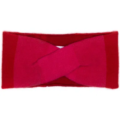 Eugenia Kim Fushia Red Colorblock Cashmere Knit Turban Headband In Fuchsia/red