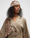 Eugenia Kim Gigi Leopard Print Satin Headscarf In Camel/black