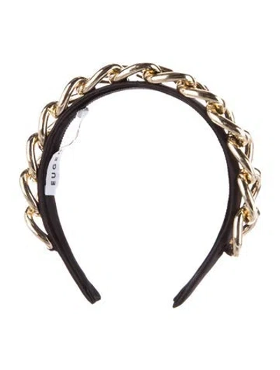 Pre-owned Eugenia Kim Gold Tone Headband W/tags In Black
