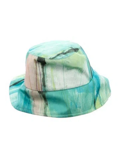 Pre-owned Eugenia Kim Green Pattern Print Bucket Hat