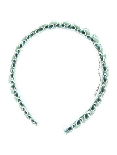 Pre-owned Eugenia Kim Green Pattern Printed Sparkle Felt Headband