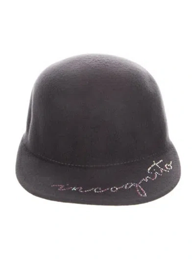 Pre-owned Eugenia Kim Grey Crystal Accented Cap W/tags In Gray