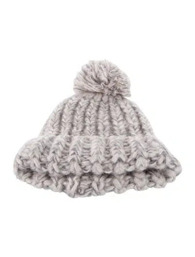 Pre-owned Eugenia Kim Grey Pattern Printed Crochet Beanie  W/tags In Gray