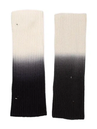 Pre-owned Eugenia Kim Grey  Pattern Printed Dip Dye Wool Fingerless Gloves  W/tags In Gray