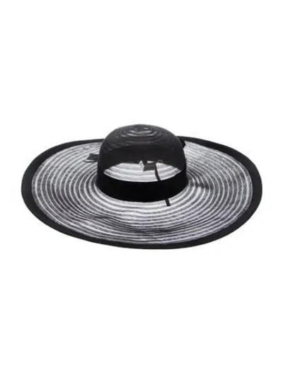 Pre-owned Eugenia Kim Grosgrain Trimmed Sun Hat In Black