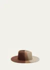 Eugenia Kim Harlowe Color Block Felt Fedora In Beige Camel Brown