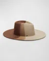Eugenia Kim Harlowe Color Block Felt Fedora In Beige Camel Brown