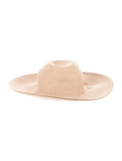 Pre-owned Eugenia Kim Hemp Blend Wide Brim Sun Hat W/tags In Neutral