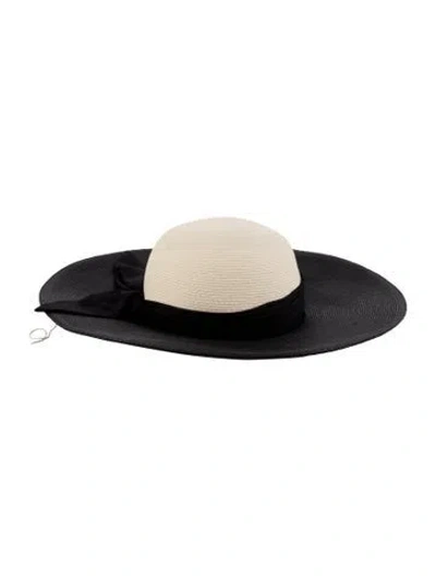 Pre-owned Eugenia Kim Hemp Sun Hat In Black/neutrals