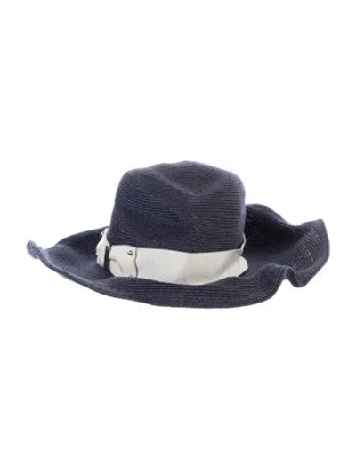 Pre-owned Eugenia Kim Hemp Sun Hat In Blue