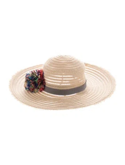 Pre-owned Eugenia Kim Hemp Sun Hat In Grey/neutrals