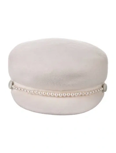 Pre-owned Eugenia Kim Ivory Pearl Barrel Hat W/tags In Neutral