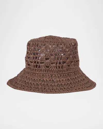 Eugenia Kim Jonah Crochet Bucket Hat In Brown