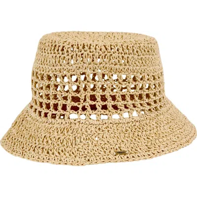 Eugenia Kim Jonah Crochet Straw Bucket Hat In Brown