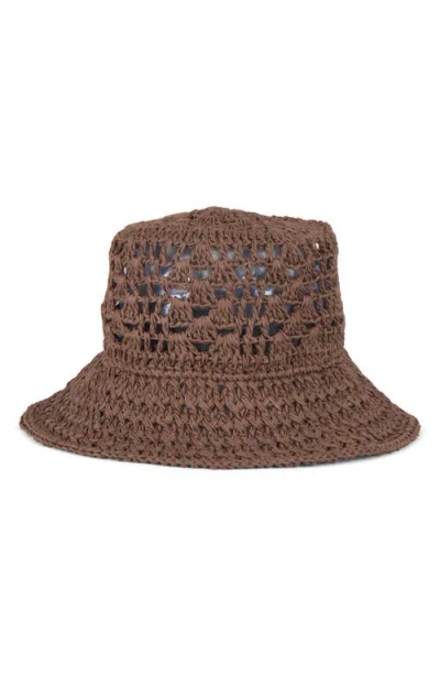 Eugenia Kim Jonah Crochet Straw Bucket Hat In Pattern