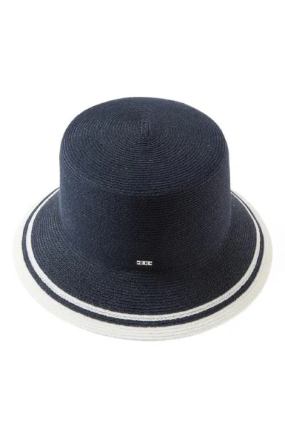 Eugenia Kim Jonah Hemp & Cotton Blend Bucket Hat In Navy/ivory