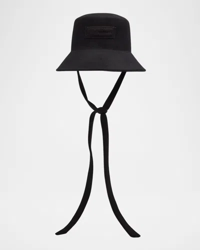 Eugenia Kim Jonah Logo Patch Wool Bucket Hat In Black