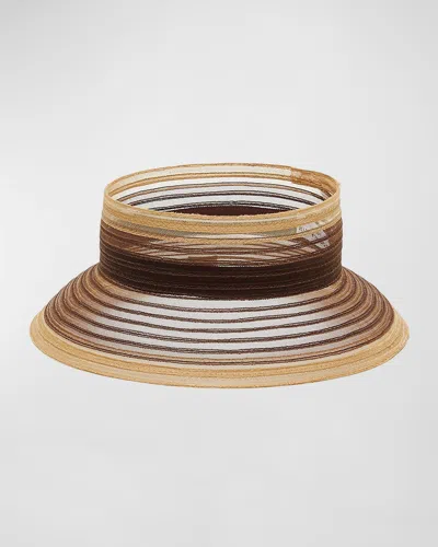 Eugenia Kim Kayla Packable Faux Horsehair Bucket Visor In Brown