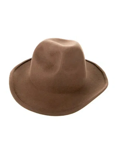 Pre-owned Eugenia Kim Kiim Felt Rancher Style Hat In Brown