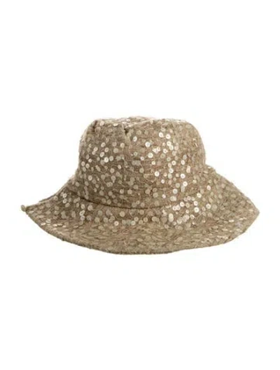 Pre-owned Eugenia Kim Knit Bucket Hat In Neutral